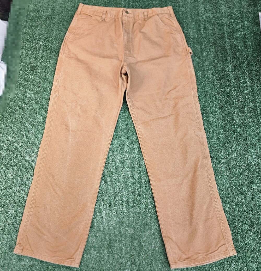 Carhartt B11 BRN Men's Loose Straight Brown Duck Dungarees Pants Size 38x34